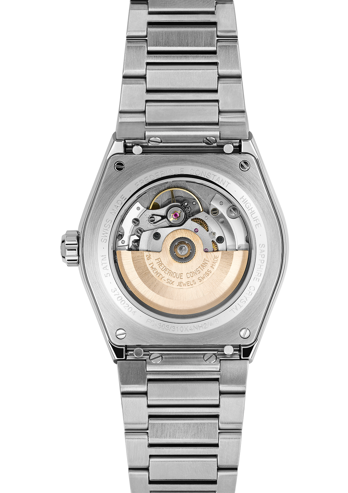 Frederique Constant - Highlife Heart Beat 41mm Black & Steel Bracelet FC-310B4NH6B