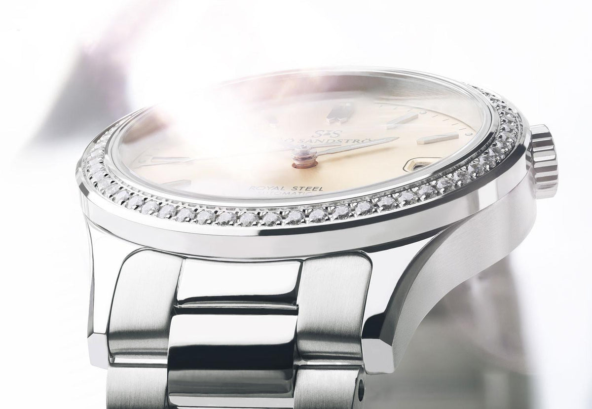 Sjöö Sandström - Classic Royal Steel 36 mm Diamond Bezel Champagne Dial & Steel Bracelet 020913