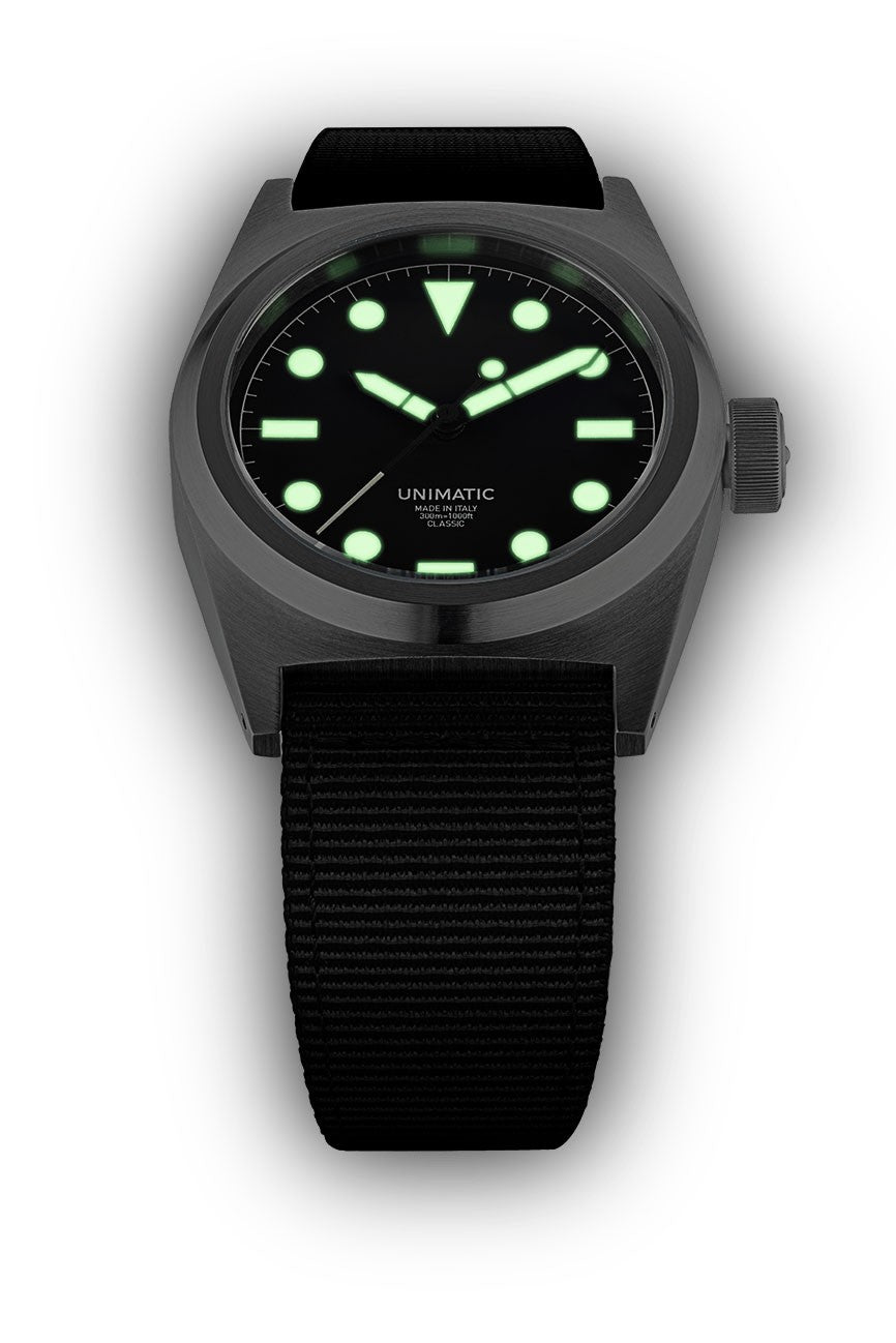Unimatic Modello Due UC2 Classic 38.5mm Black Dial & Nato Strap