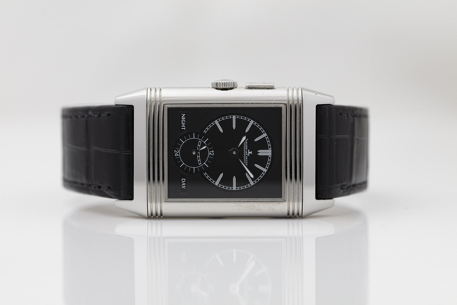 SOLD - PRE-OWNED Jaeger-LeCoultre Reverso Duoface White & Leather Strap 278.8.54