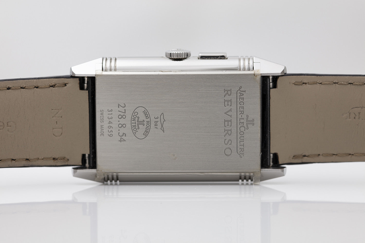SOLD - PRE-OWNED Jaeger-LeCoultre Reverso Duoface White & Leather Strap 278.8.54