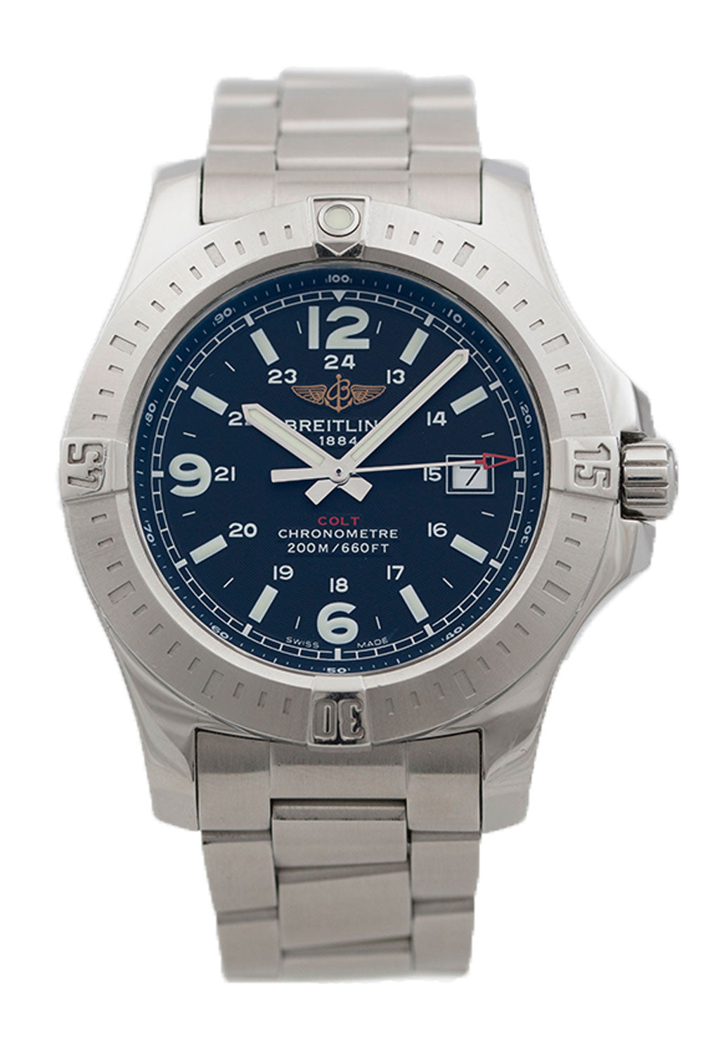 BEGAGNAD Breitling Colt Quartz 44mm Svart & Stål A7438811/BD45-173A