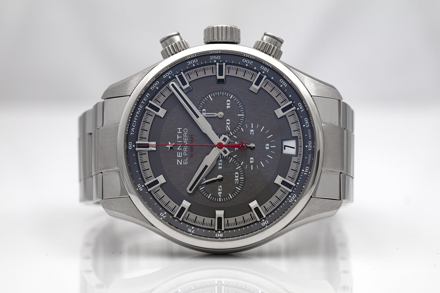 SOLD-PRE-OWNED Zenith El Primero Sport Chronograph Grey Dial & Stainless Steel 03.2280.400/91.M2280