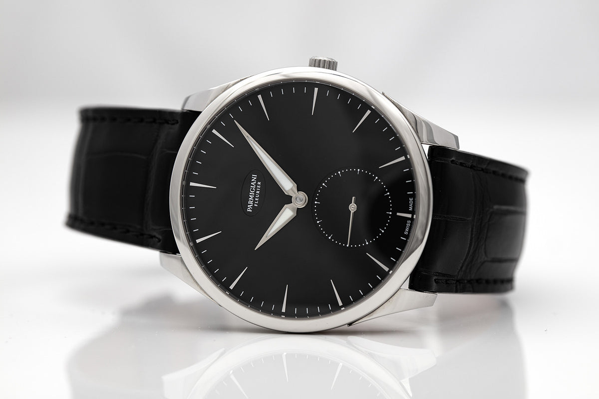 BEGAGNAD Parmigiani Fleurier Tonda 1950 Black & läderrem PFC288-0001400-XA1442