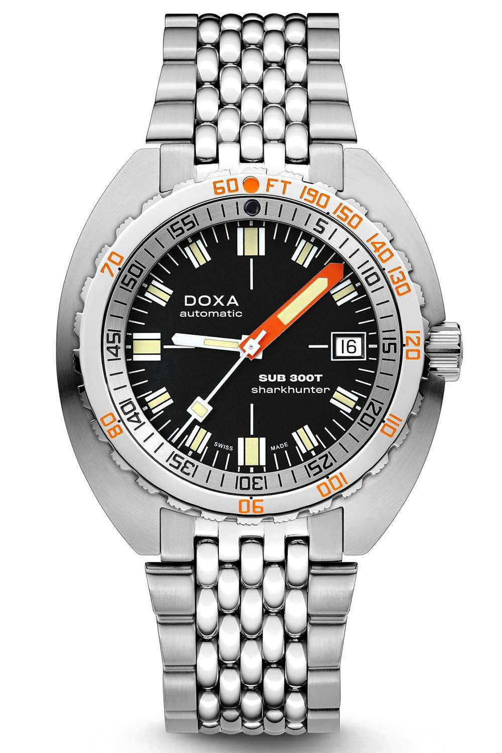 DOXA - SUB 300T Sharkhunter Black & Steel Bracelet 840.10.101.10