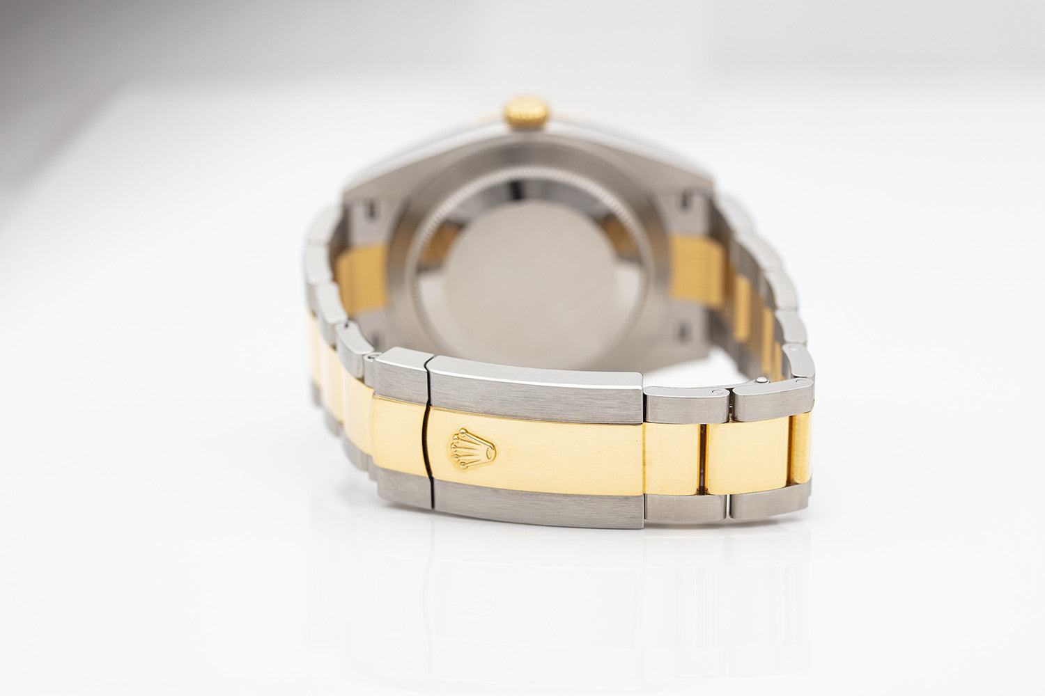 SOLD - PRE-OWNED Rolex Datejust 41mm Two Tone Black Diamond & Yellow Gold Oyster Bracelet 126333