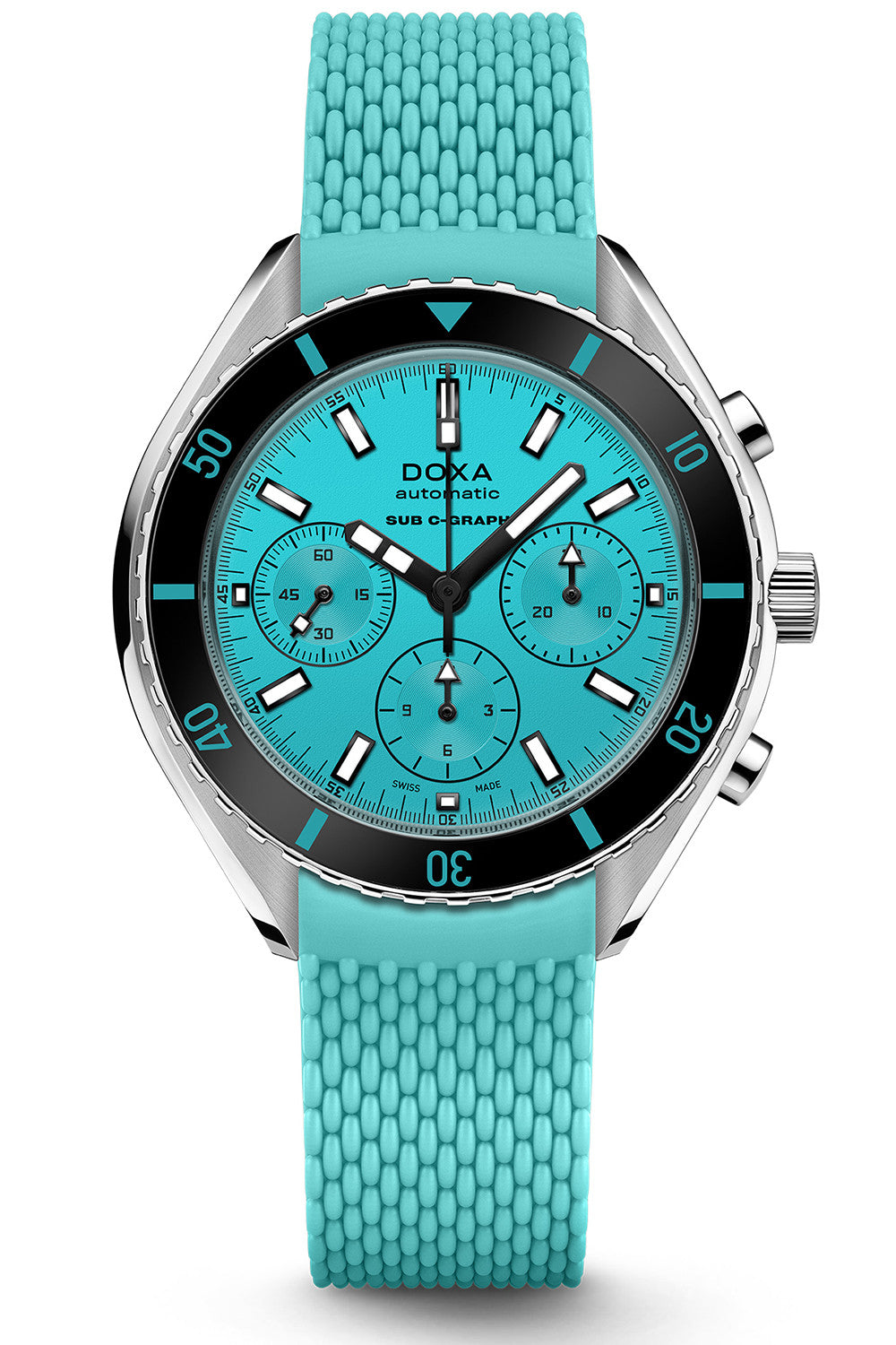 DOXA - Sub 200 C-Graph Aquamarine Turquoise & Rubber Strap 798.10.241.25