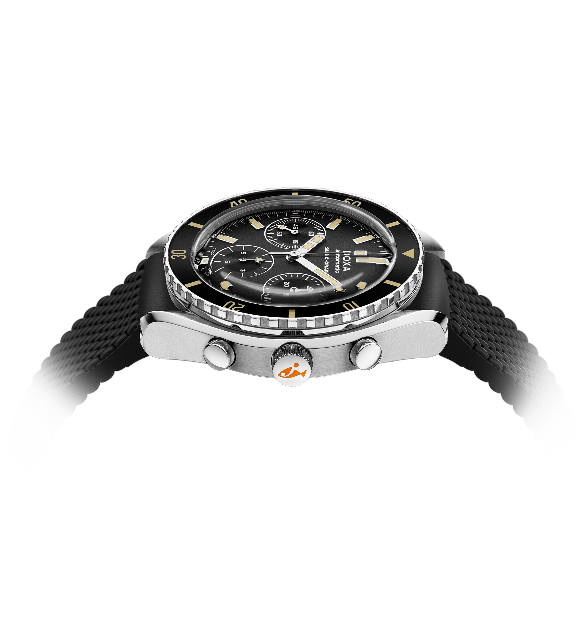 DOXA - Sub 200 C-Graph Sharkhunter Black & Rubber Strap 798.10.101.20