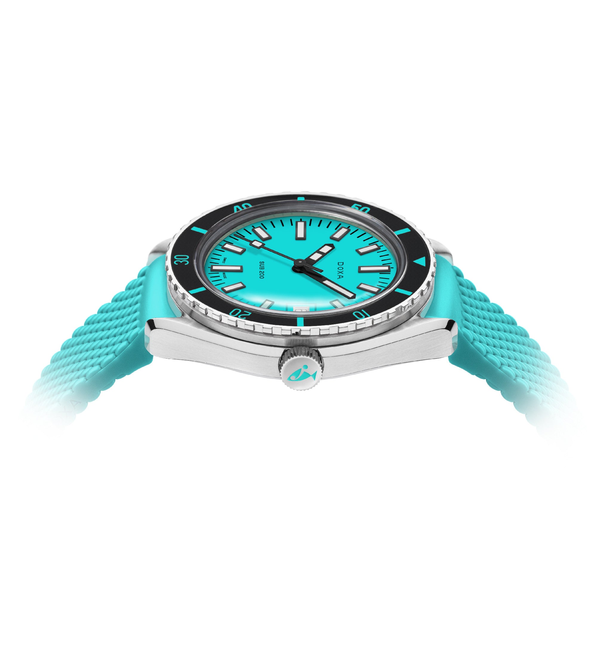 DOXA - Sub 200 Aquamarine Turquoise & Rubber Strap 799.10.241.25