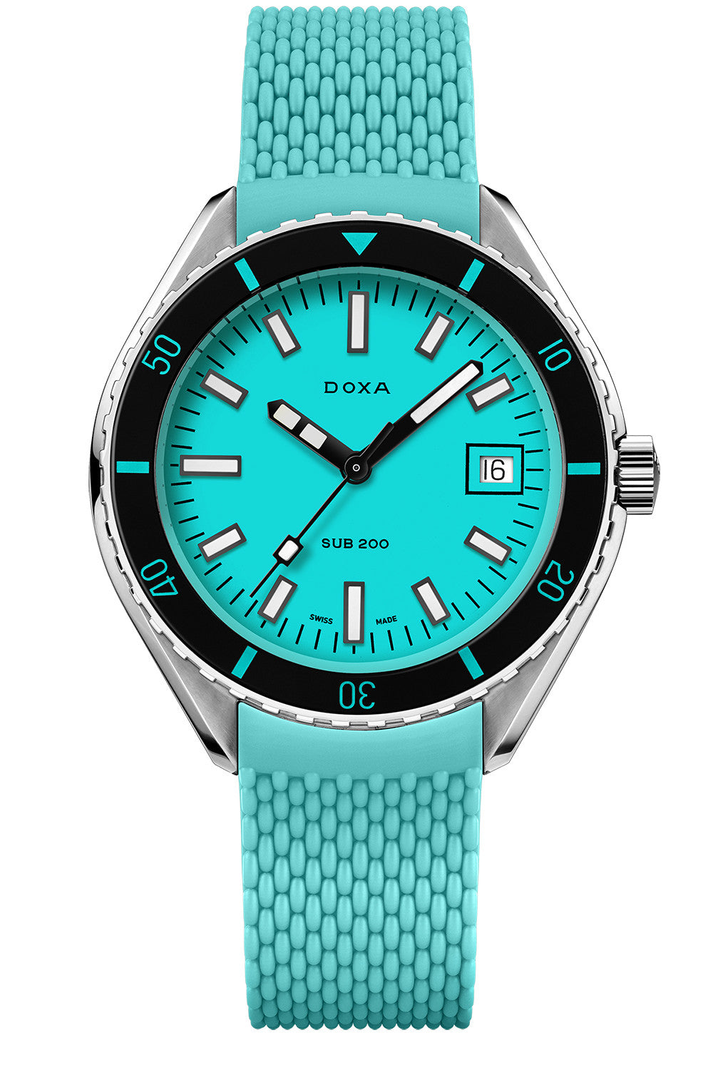 DOXA - Sub 200 Aquamarine Turquoise & Rubber Strap 799.10.241.25
