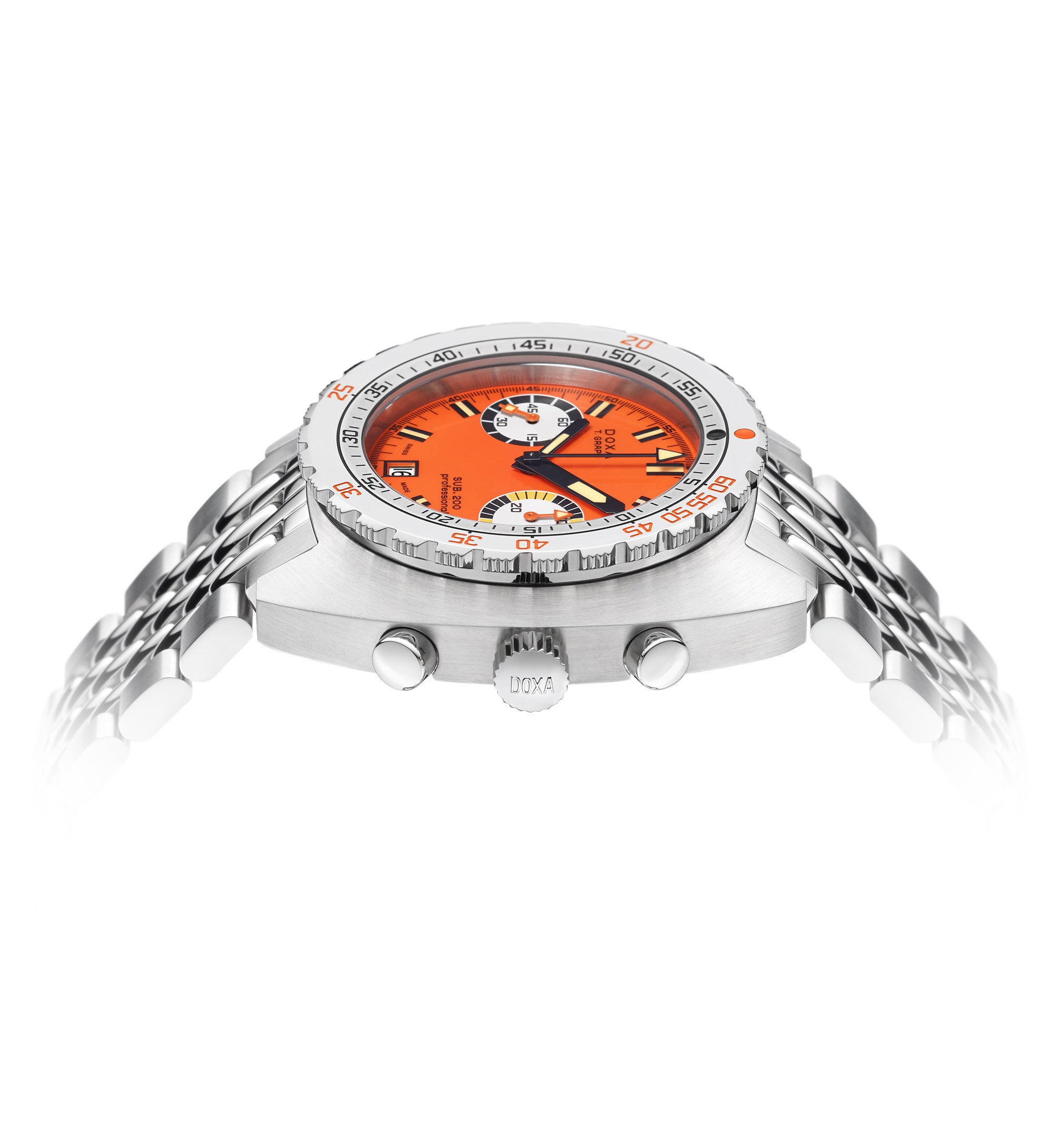 DOXA - SUB 200 T-GRAPH Professional Orange & Steel Bracelet 805.10.351.10