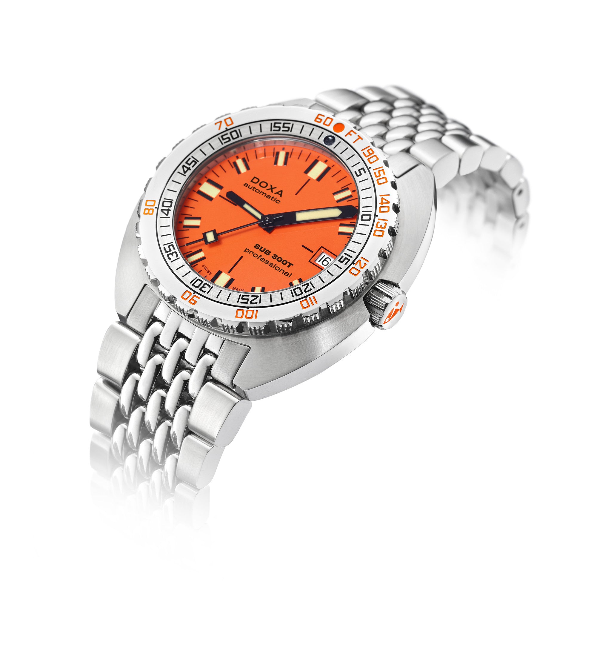 DOXA SUB 300T Professional Orange & Steel Bracelet 840.10.351.10