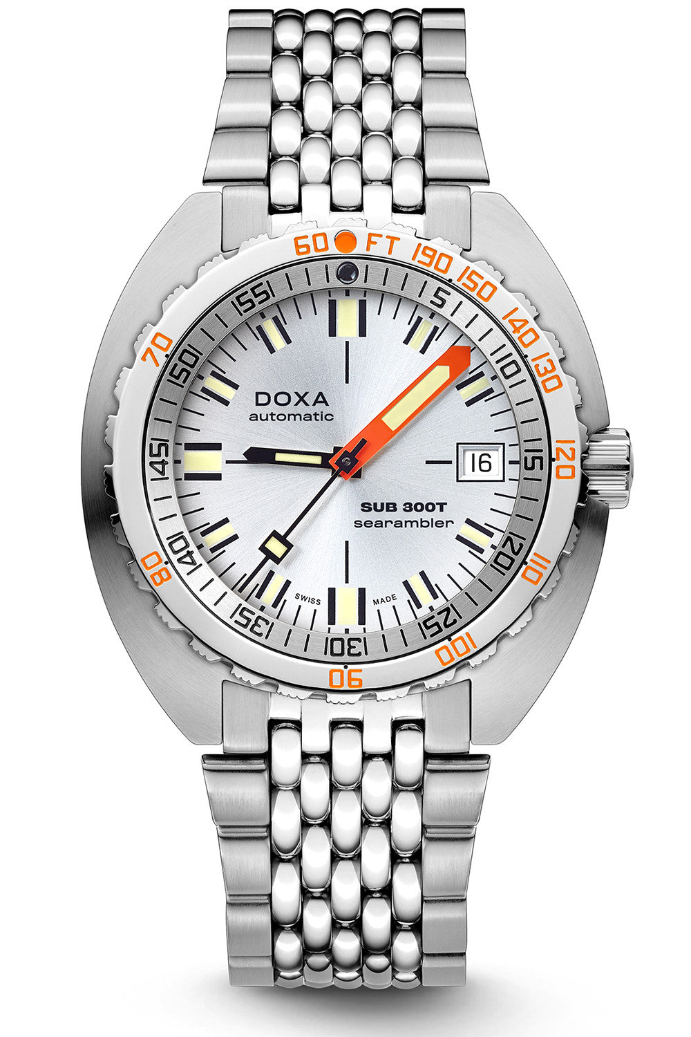 DOXA SUB 300T Searambler Silver & stålarmband 840.10.021.10