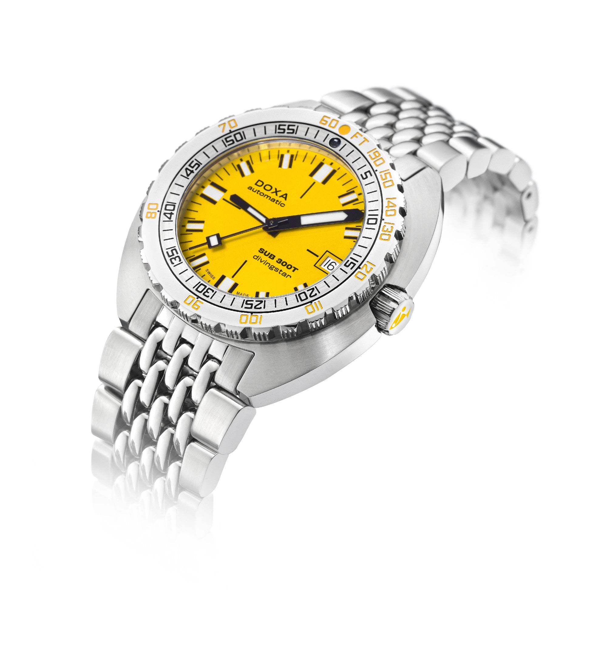 DOXA SUB 300T Divingstar Yellow & Steel Bracelet 840.10.361.10
