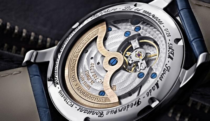 Frederique Constant Manufacture Worldtimer 42 mm Black leather Strap FC-718WM4H6