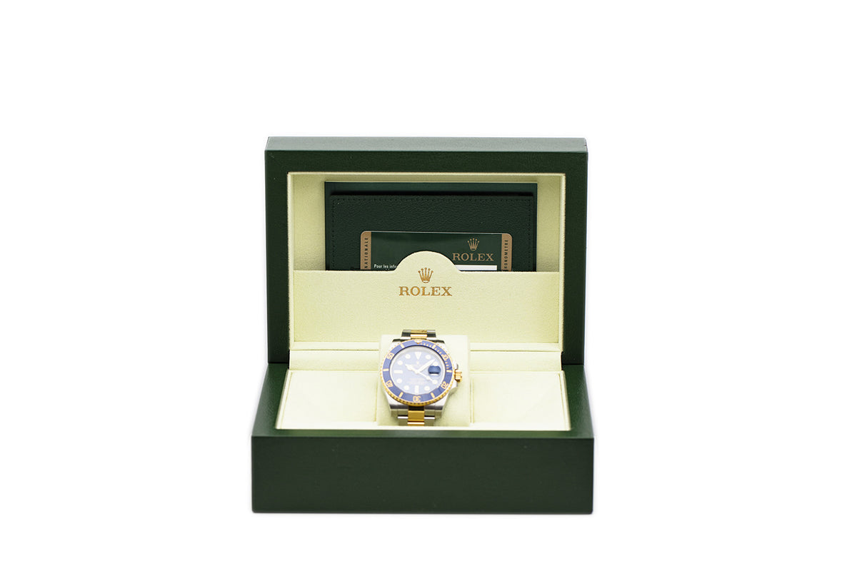 SÅLD - BEGAGNAD Rolex Submariner Date 40mm Blå, Stål & Guld 116613LB