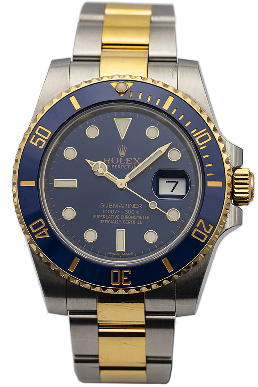 SÅLD - BEGAGNAD Rolex Submariner Date 40mm Blå, Stål & Guld 116613LB