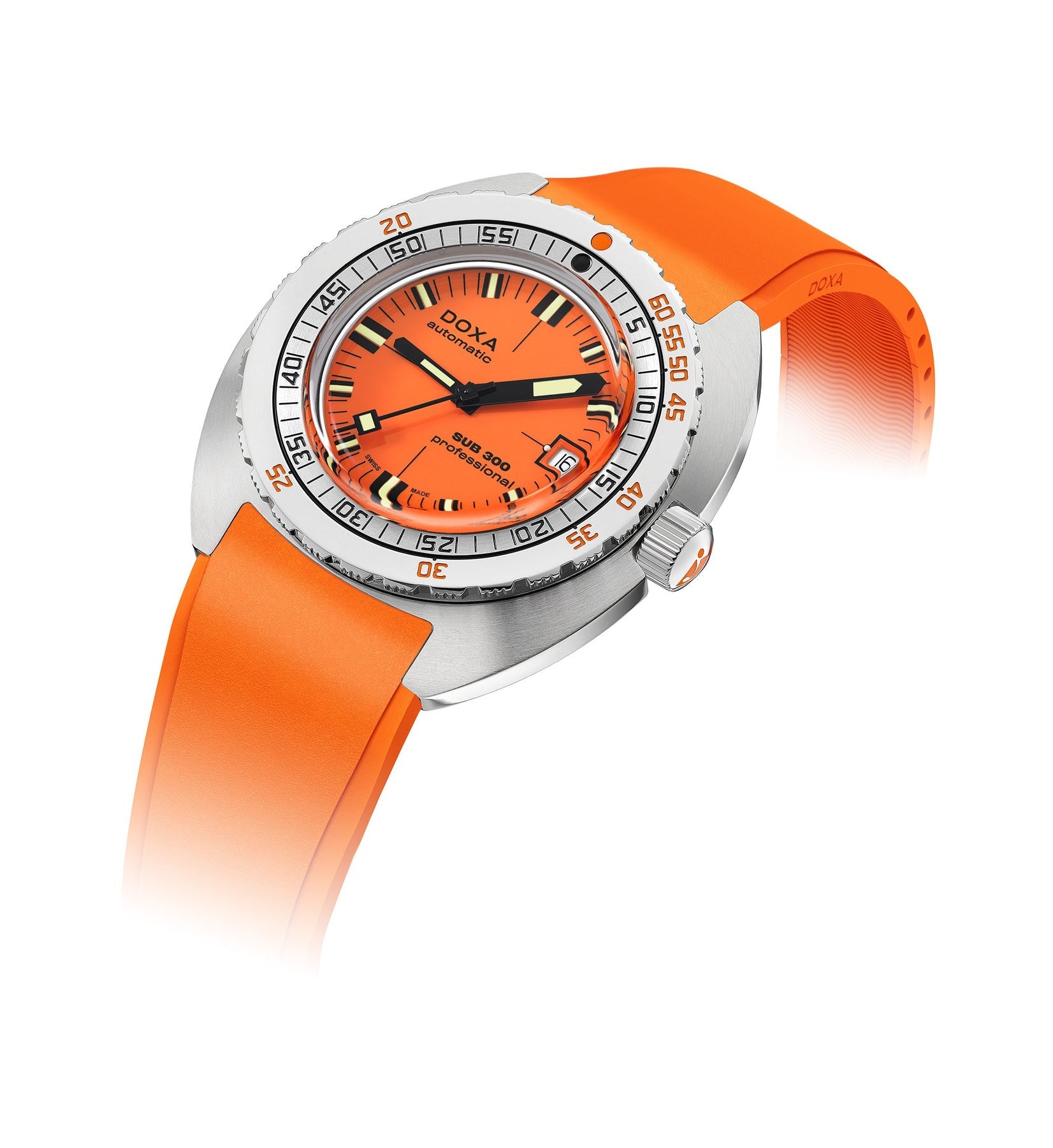 DOXA - Sub 300 Professional Orange & Gummiband 821.10.351.21
