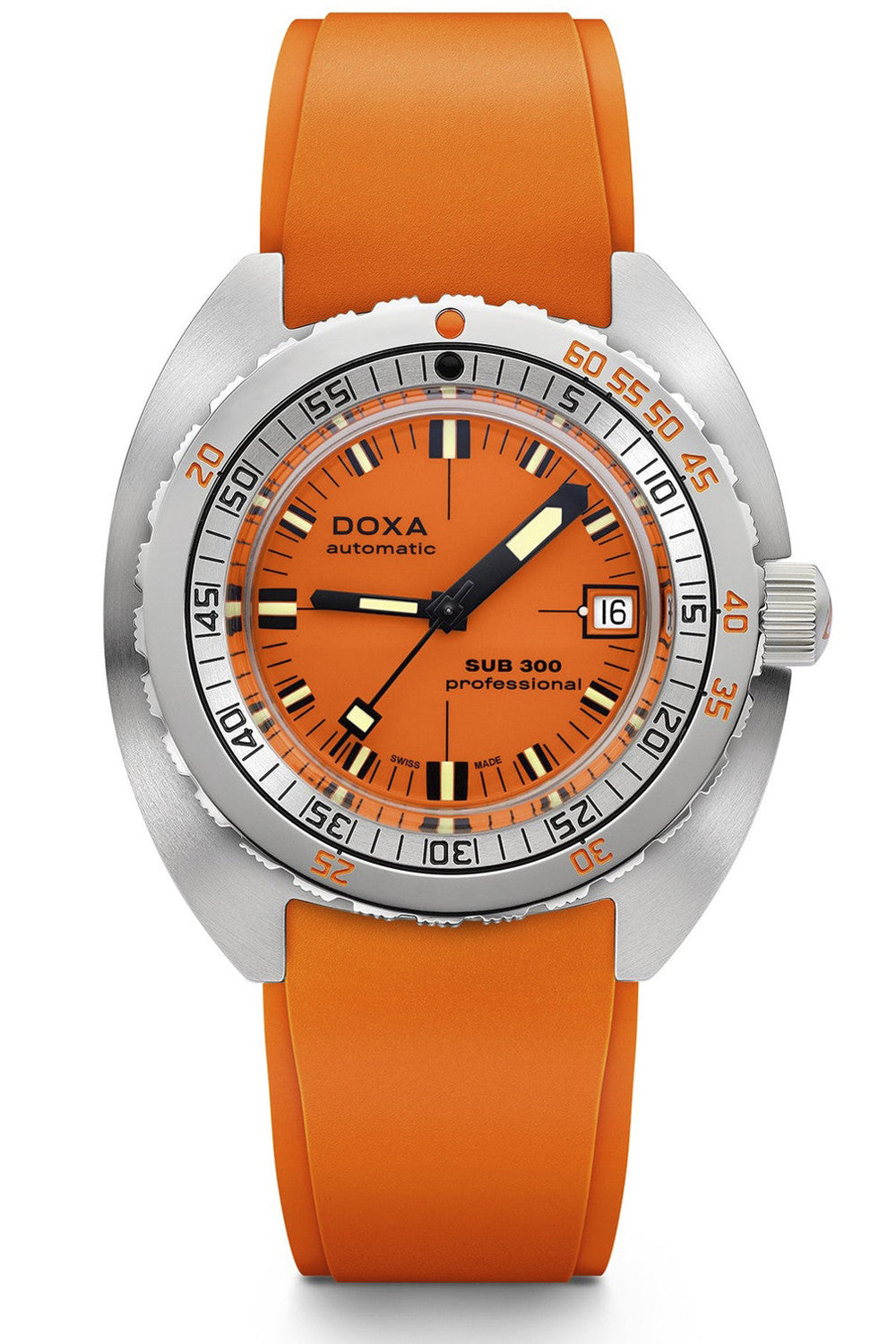 DOXA - Sub 300 Professional Orange & Gummiband 821.10.351.21