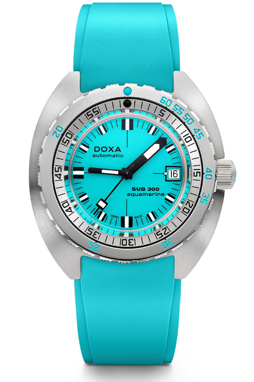 DOXA - Sub 300 Aquamarine Turquoise & Rubber Strap 821.10.241.25