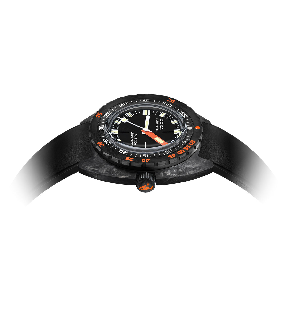 DOXA - Sub 300 Carbon Sharkhunter Svart & Gummiband 821.10.101.20