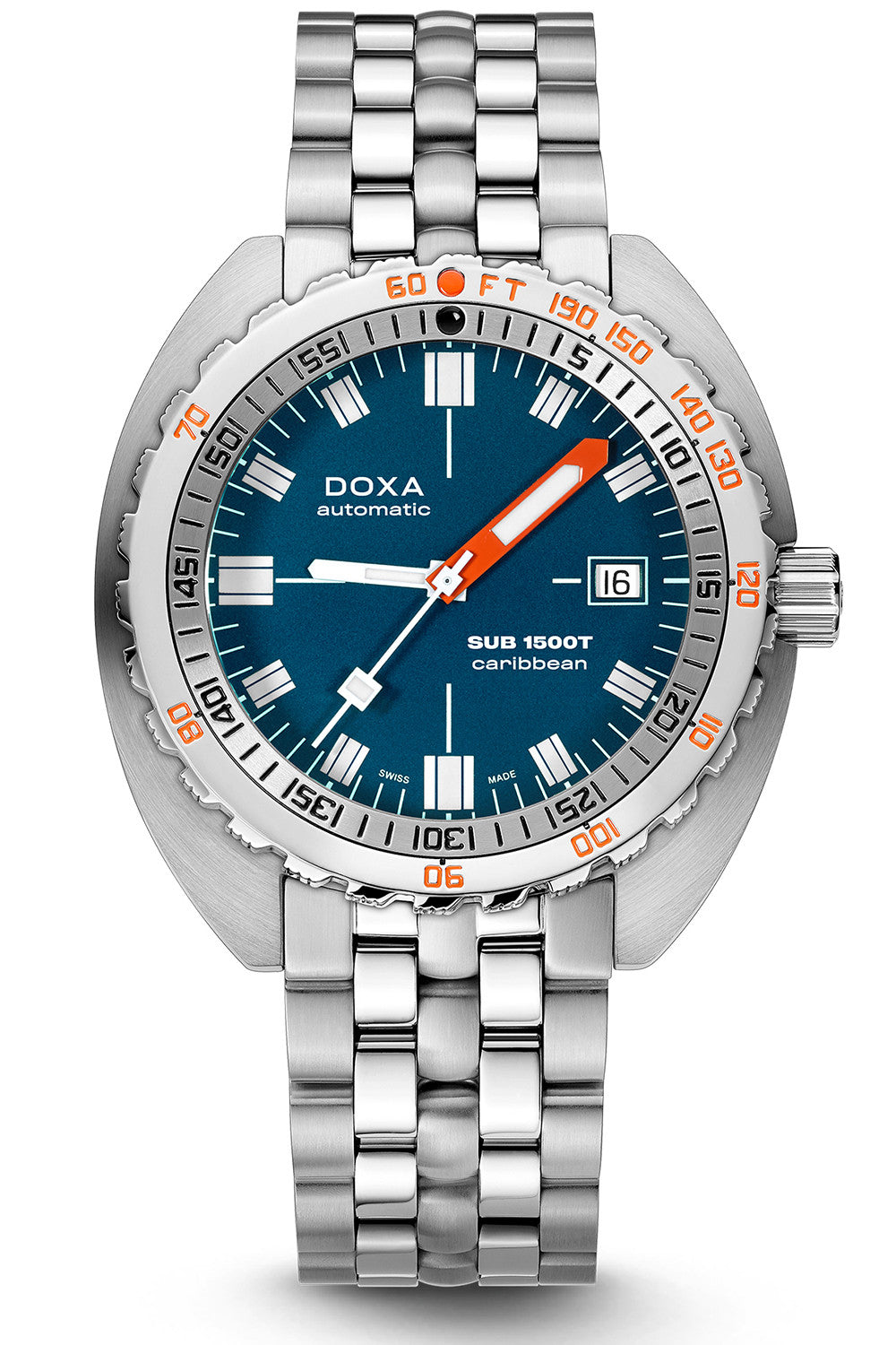 DOXA - Sub 1500T Caribbean Navy Blue & Steel Bracelet 883.10.201.10