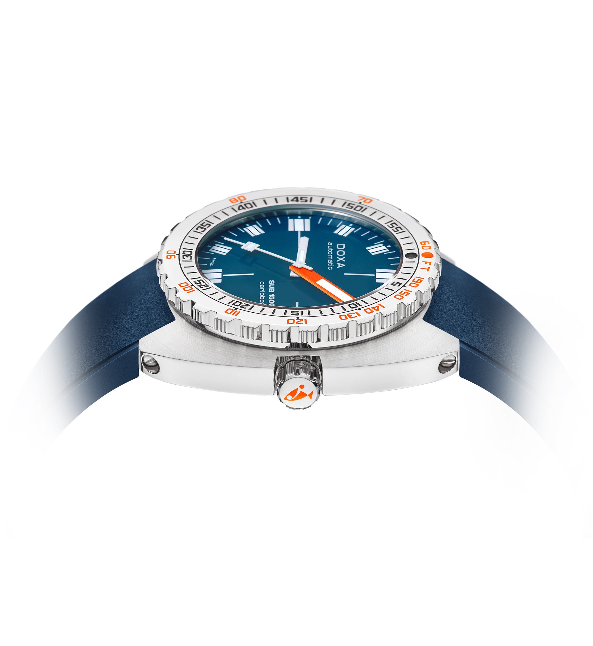 DOXA - Sub 1500T Caribbean Navy Blue & Rubber Strap 883.10.201.32