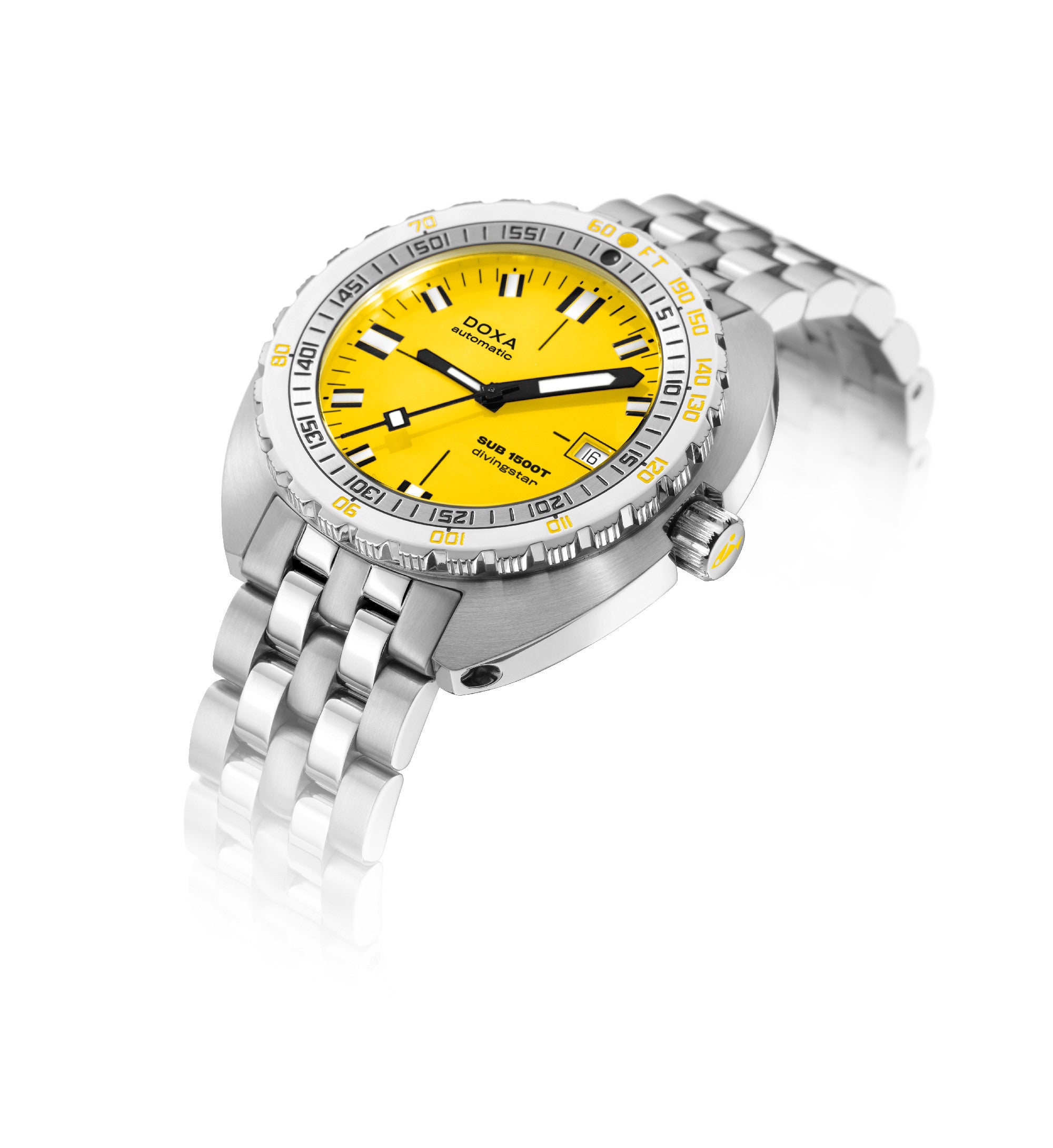 DOXA - Sub 1500T Divingstar Yellow & Steel Bracelet 883.10.361.10
