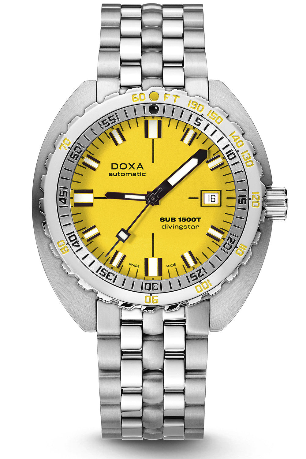 DOXA - Sub 1500T Divingstar Yellow & Steel Bracelet 883.10.361.10