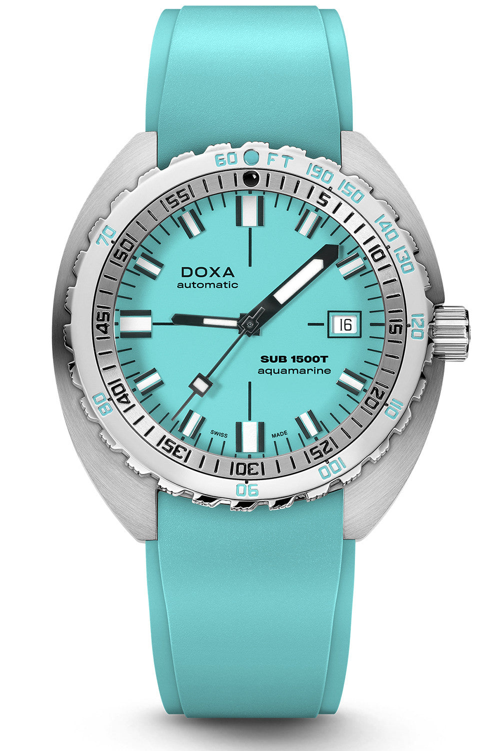 DOXA - Sub 1500T Aquamarine Turquoise & Rubber Strap 883.10.241.25