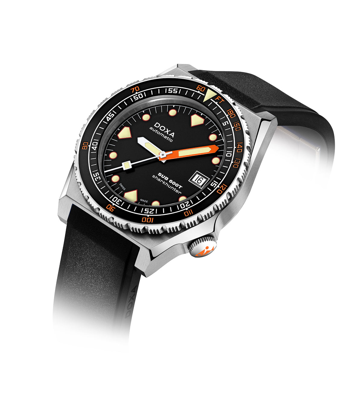 DOXA - Sub 600T Sharkhunter Ceramic Inlay Black & Rubber Strap 861.10.101.20