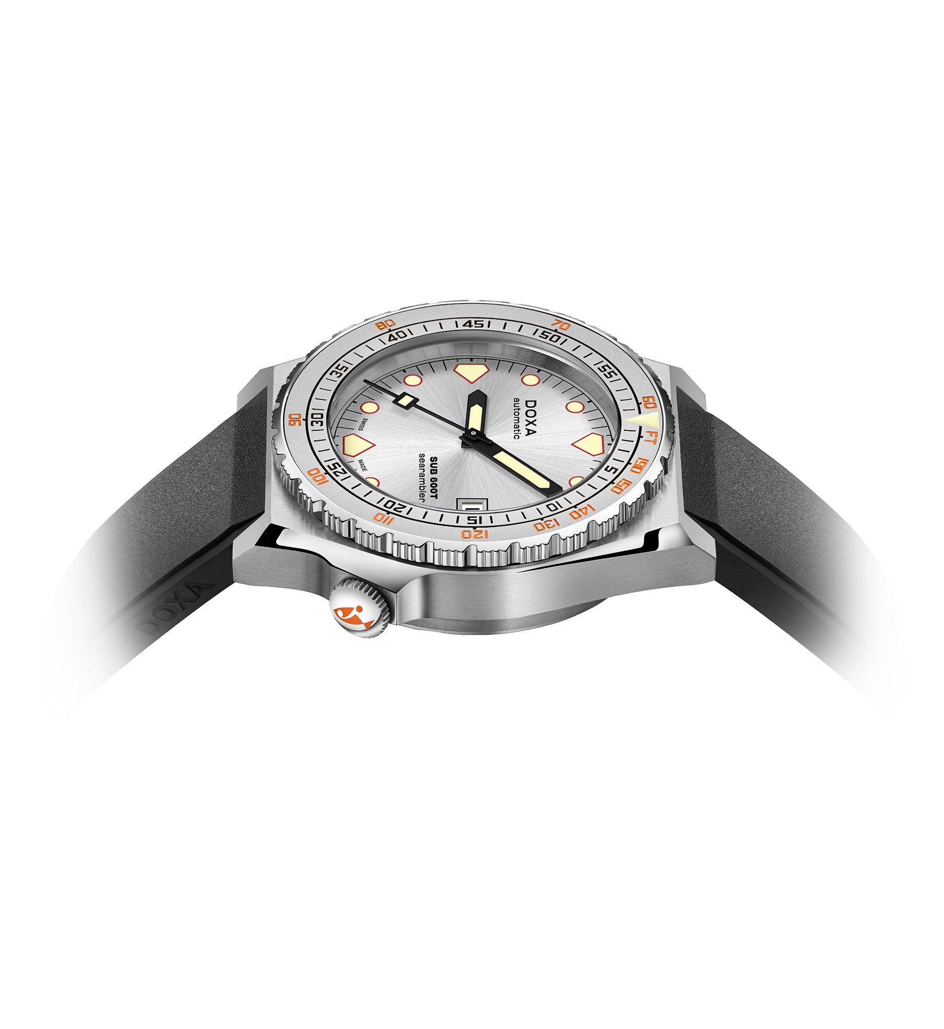 DOXA - Sub 600T Searambler Silver & Rubber Strap 862.10.021.20