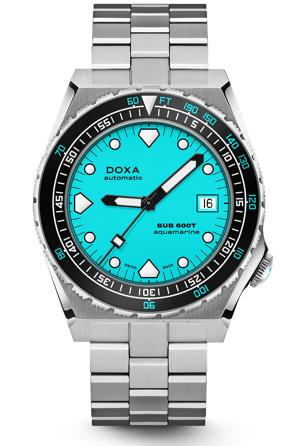 DOXA - Sub 600T Aquamarine Ceramic Inlay Turquoise & Steel Bracelet 861.10.241.10