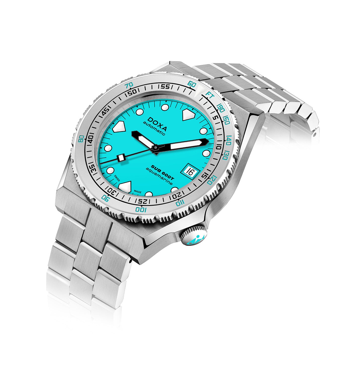 DOXA - Sub 600T Aquamarine Turquoise & Steel Bracelet 862.10.241.10