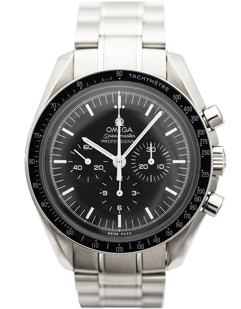 SOLD - PRE-OWNED Omega Speedmaster Professional Moonwatch Black & Seel Ref31130423001005