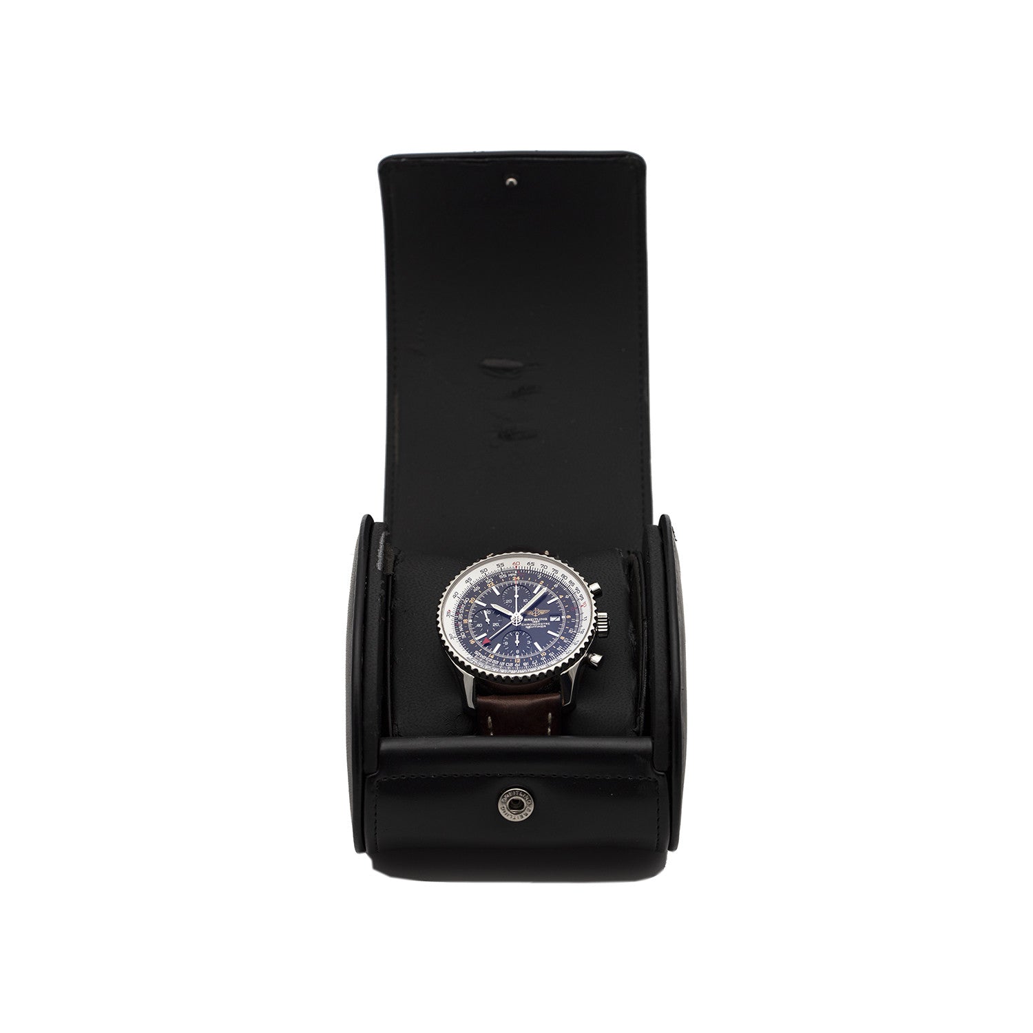 SÅLD - BEGAGNAD Breitling Navitimer GMT Chronograph Svart & Läderband A24322