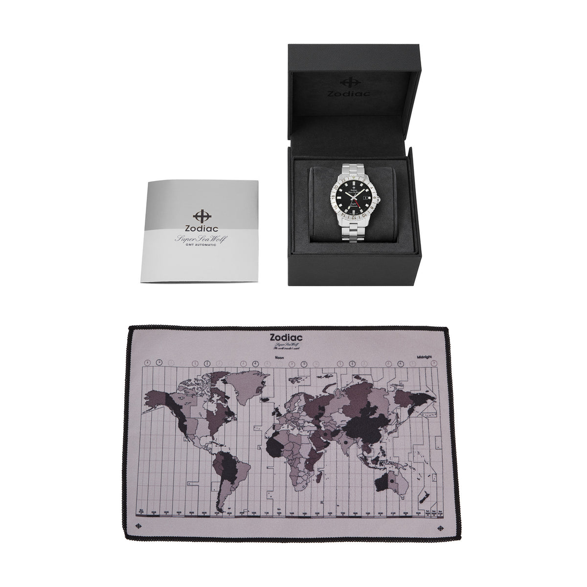Zodaic Super Sea Wolf GMT Black & Steel Bracelet ZO9405