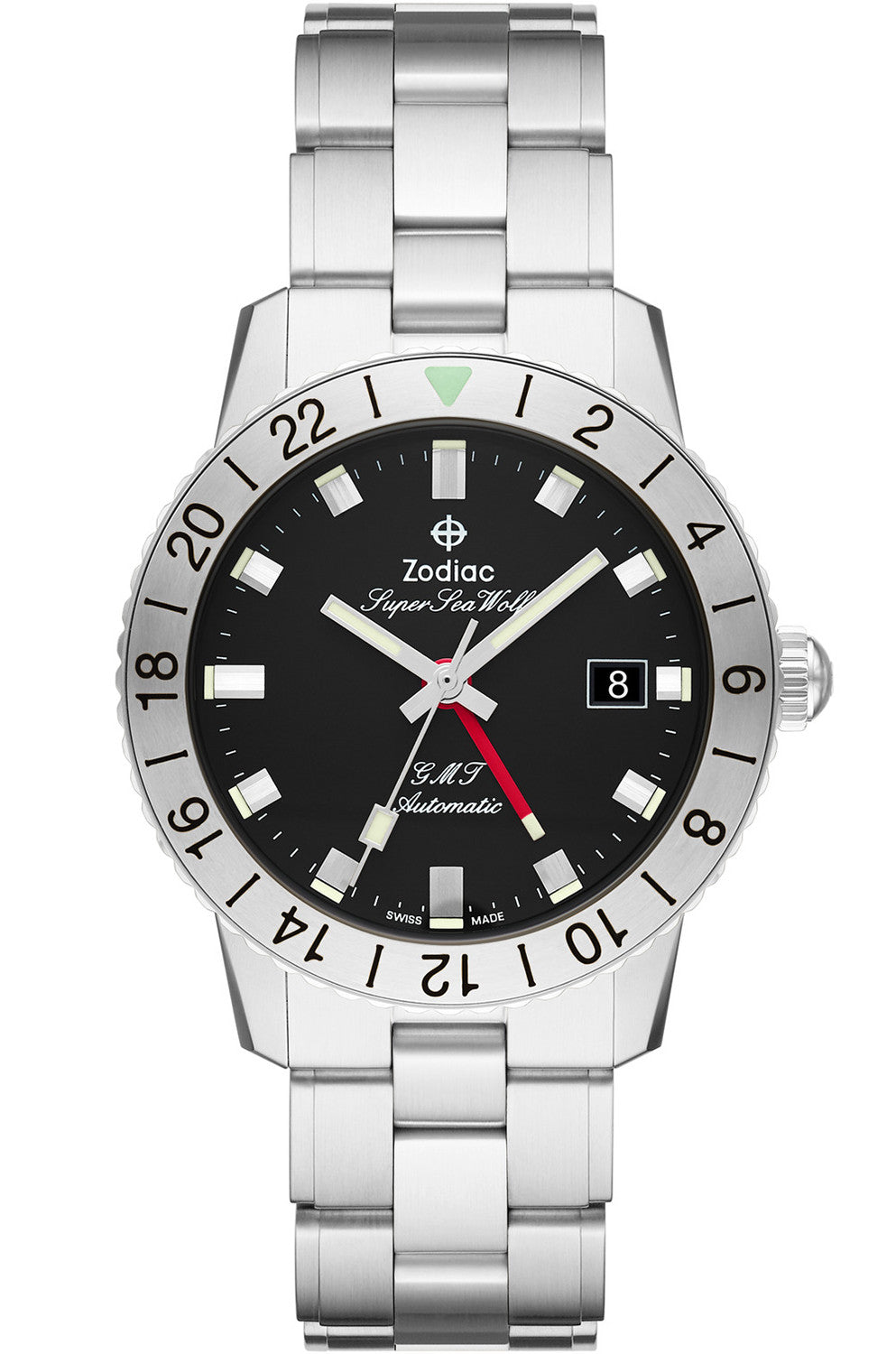 Zodaic Super Sea Wolf GMT Black & Steel Bracelet ZO9405