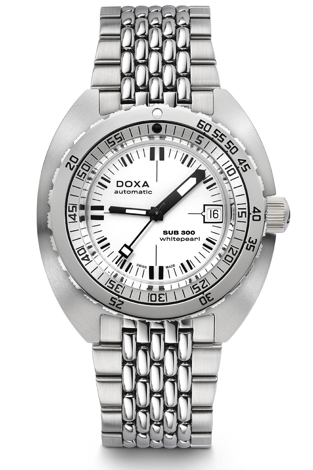 DOXA Sub 300 Whitepearl White & stålarmband 821.10.011.10