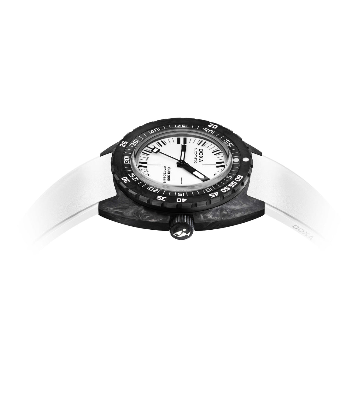 DOXA - Sub 300 Carbon Whitepearl White & Rubber Strap 822.70.011.23
