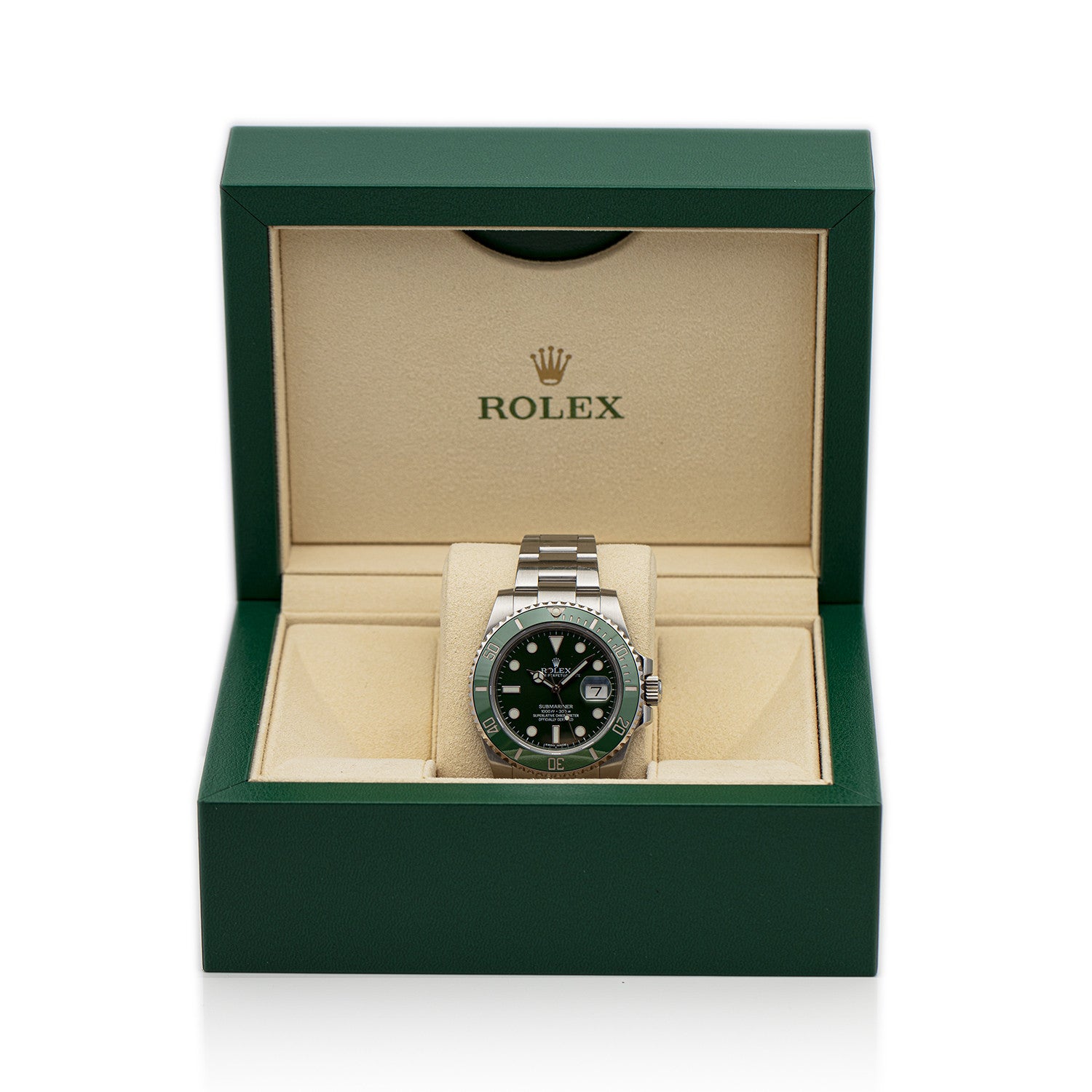 SÅLD - BEGAGNAD Rolex Submariner Date "Hulk" 40mm Grön Stål 116610LV