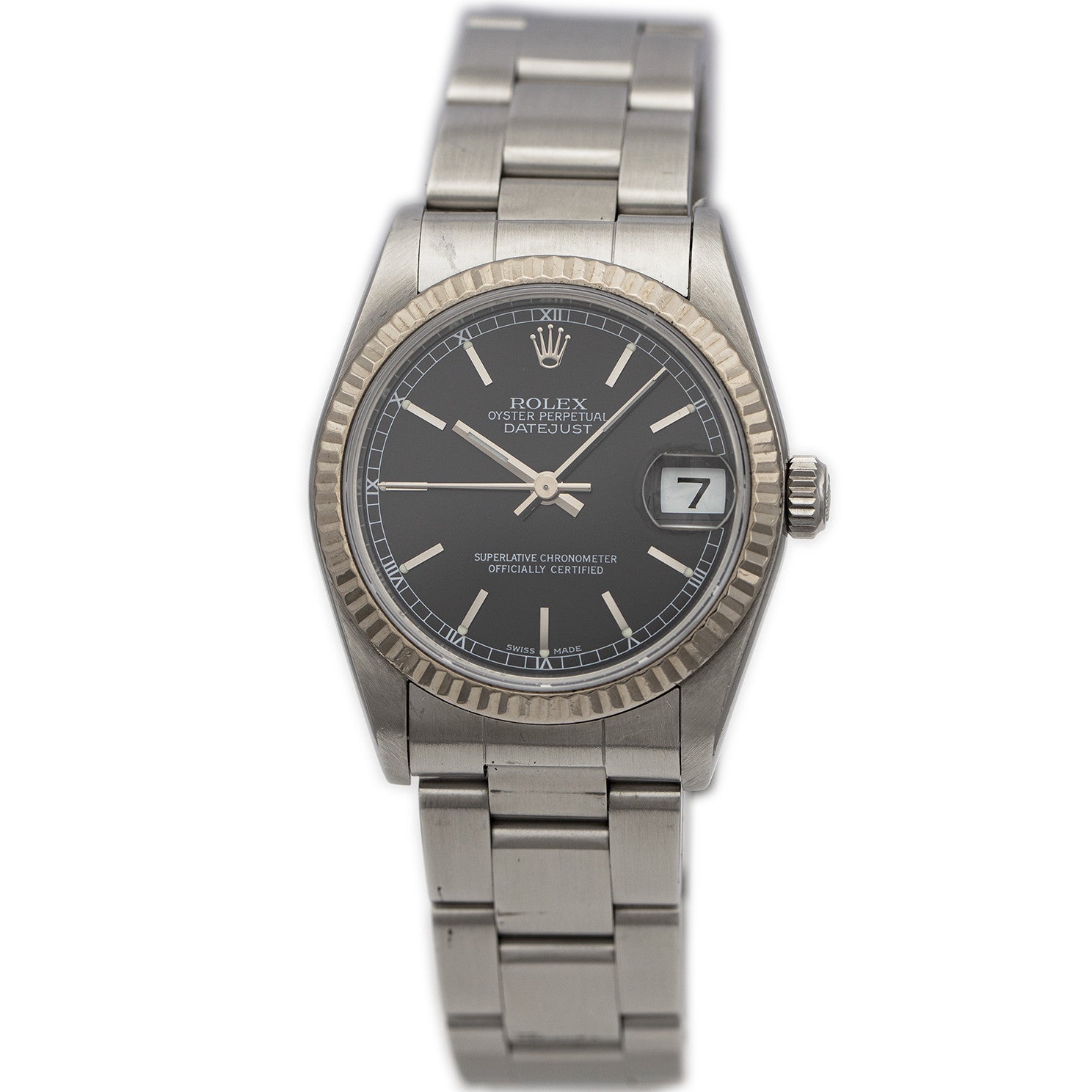 BEGAGNAD Rolex Datejust 31mm stål & svart Ref 78274
