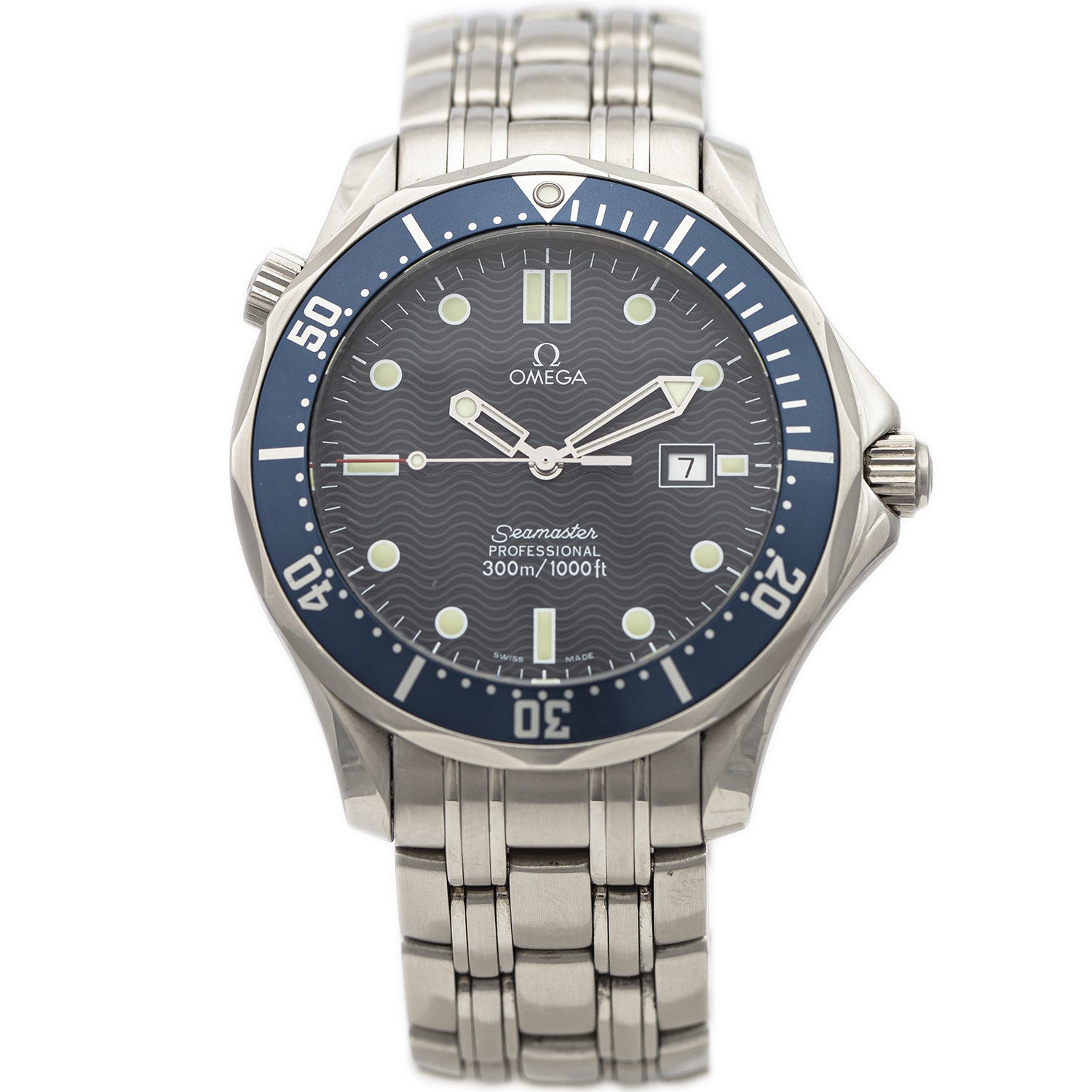 PRE-OWNED Omega Seamaster Diver Quartz 41 mm Blue & Steel Ref 2541.80.00