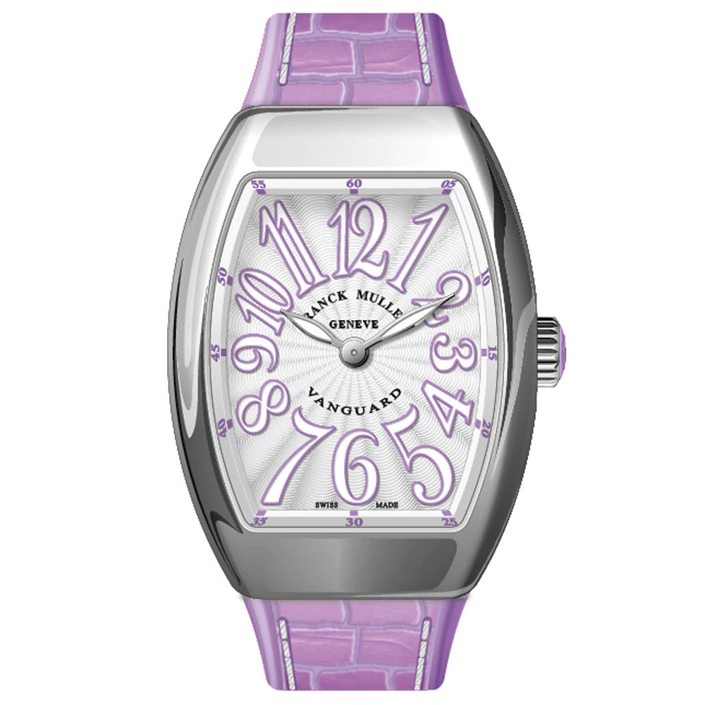 Franck Muller - V29 Vanguard Lady Polished Stainless Steel Violet Ref: V 29 QZ (VL) (AC) (BLB.BLC VL)