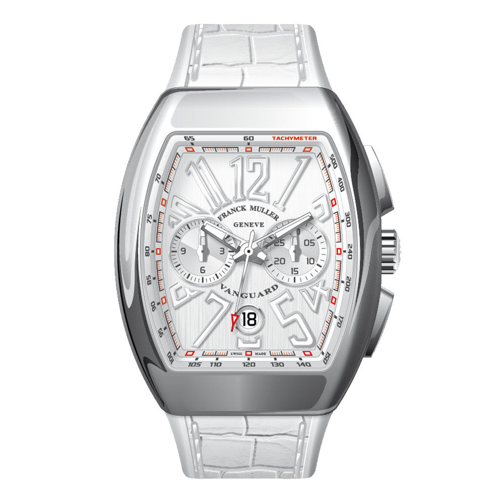 Franck Muller - V41 Vanguard Chrono Rostfritt stål Vit Ref: V 41 CC DT (BC) (AC) (BLC BLC AC)