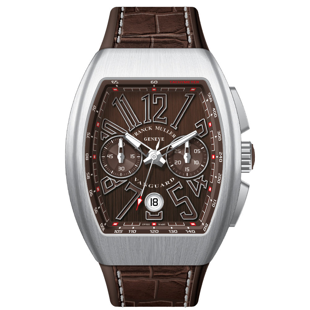 Franck Muller - V45 Vanguard Chrono Stainless Steel White Ref: V 45 CC DT BR (BC) (AC) (BLC. BLC AC BR)
