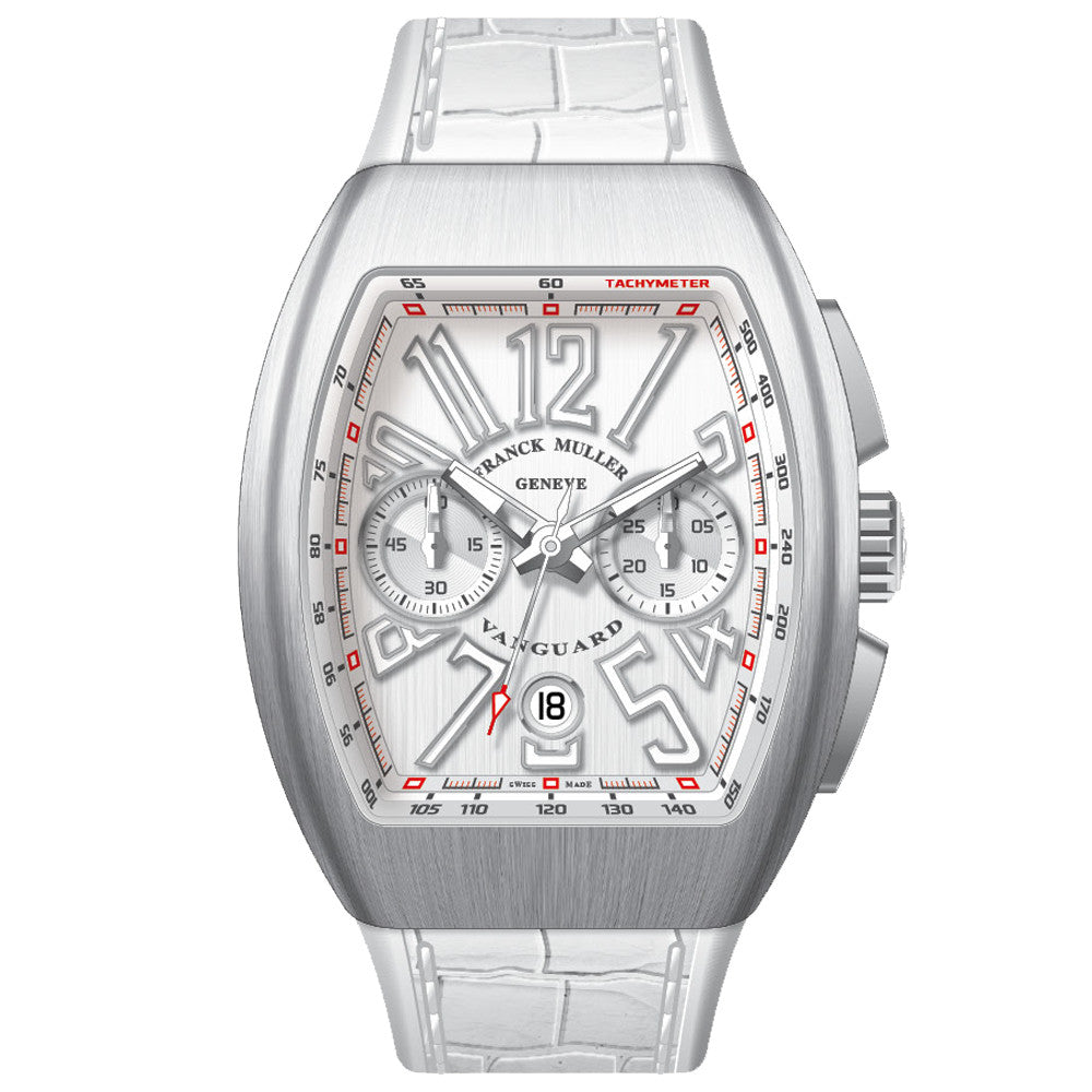 Franck Muller - V45 Vanguard Chrono Stainless Steel White Ref: V 45 CC DT BR (BC) (AC) (BLC. BLC AC BR)