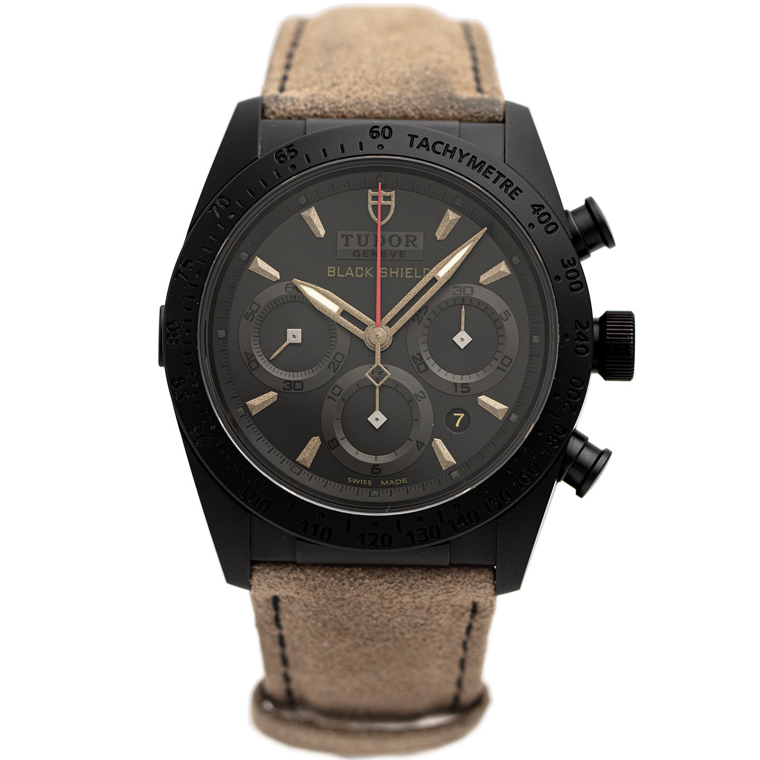 SÅLD - BEGAGNAD Tudor Fastrider Black Shield Ceramic & Leather 2020 Ref 42000CN