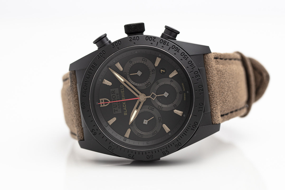 SÅLD - BEGAGNAD Tudor Fastrider Black Shield Ceramic & Leather 2020 Ref 42000CN