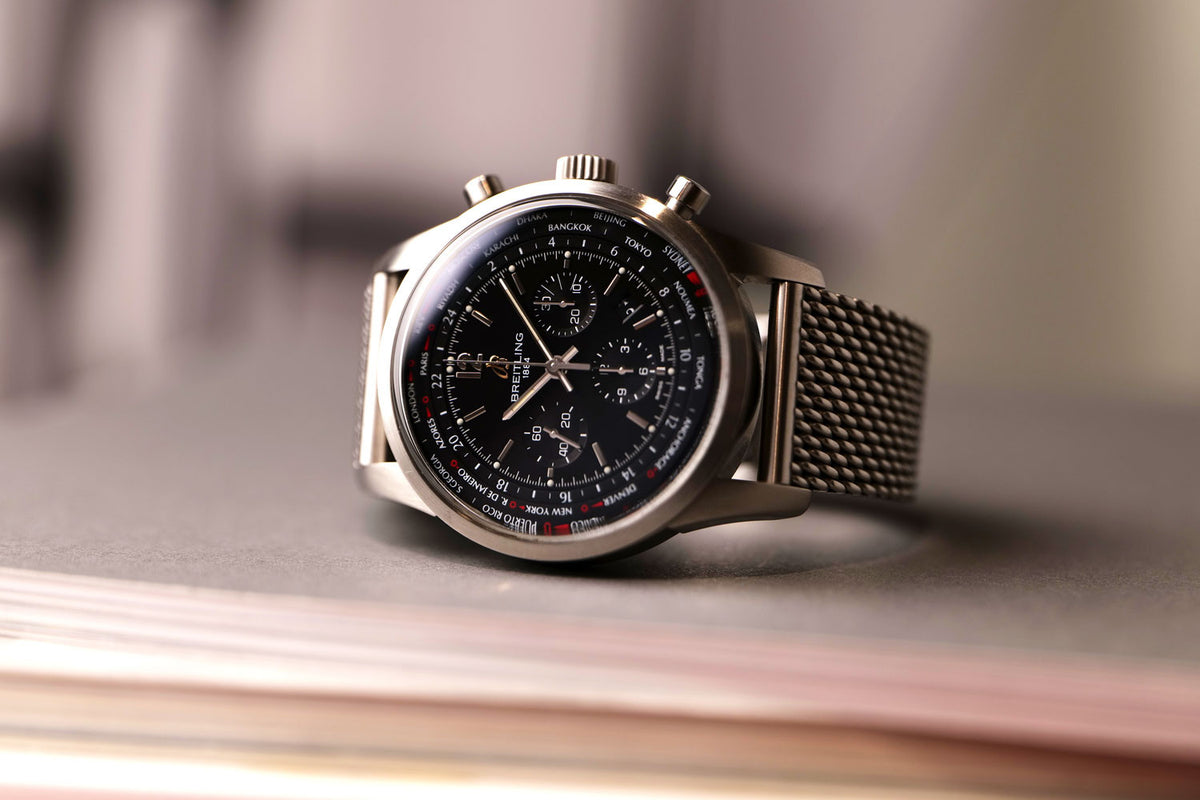 BEGAGNAD Breitling Transocean Unitime Pilot Svart & Armband AB0510U6/BC2